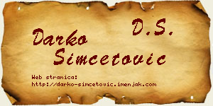 Darko Simčetović vizit kartica